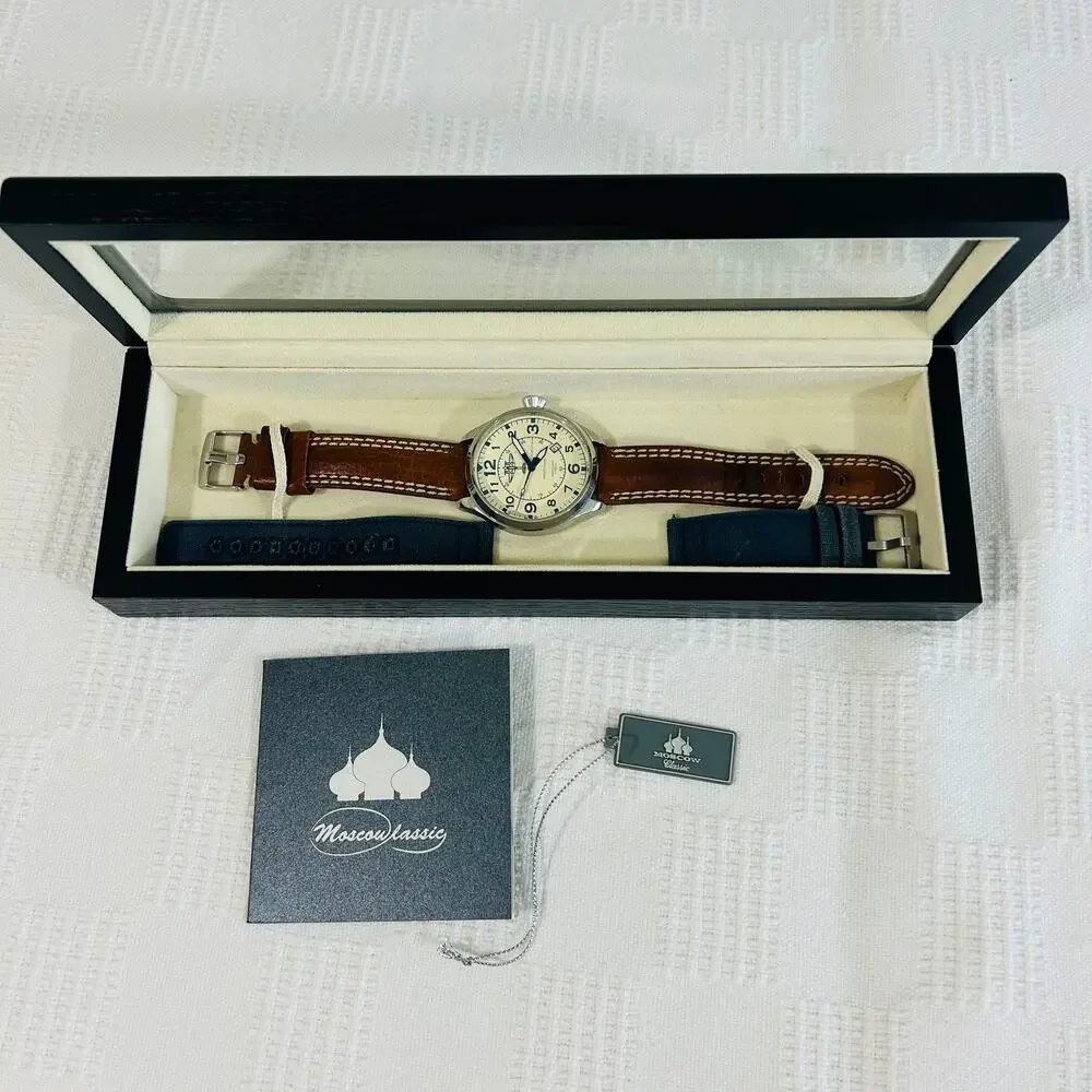 Moscow Classic Aeronavigator 47mm Cream Blue Dial 330/1000 Vostok 2416 31 Jewel